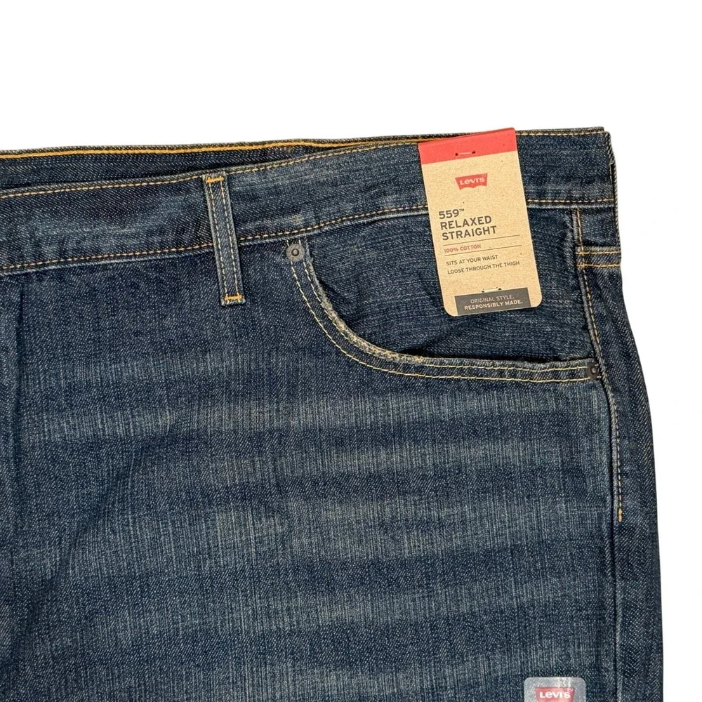 Levi's 559 Relaxed Straight Jeans Mens 54 x 29 Blue Big & Tall Denim **NEW**